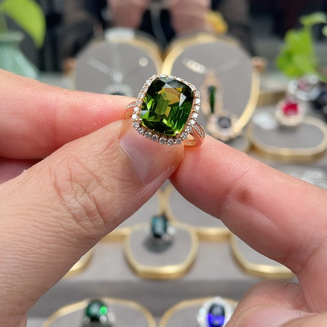 碧玺戒指18K金镶嵌6.94ct