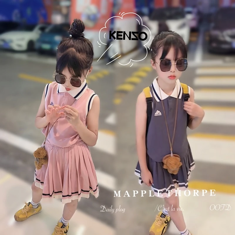 女童夏装套装2025新款儿童上衣裙子两件套