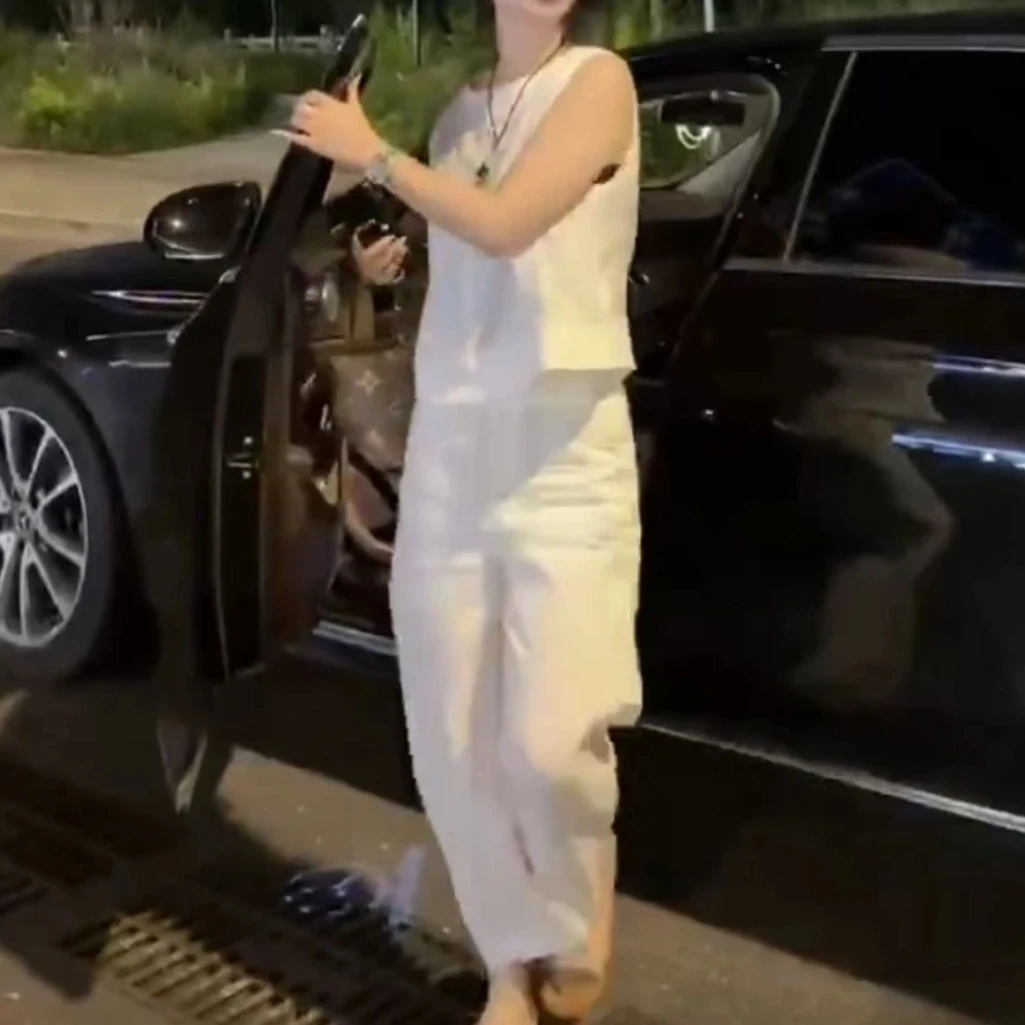 时尚百搭休闲潮流精品女装宽松上衣裤子套装纯色舒适