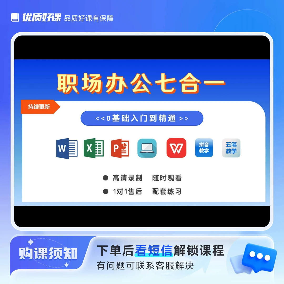 X十年办公经验-office入门到精通线上视频教学课程