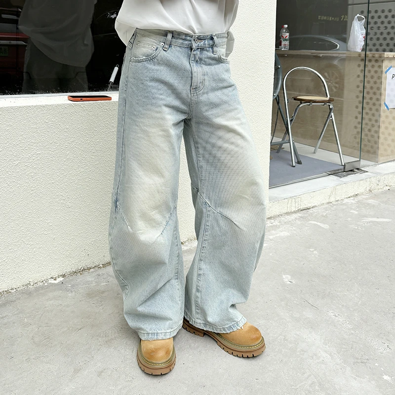 PPF Studio美式水洗弯刀牛仔裤男分割阔腿嘻哈复古镰刀baggy裤子