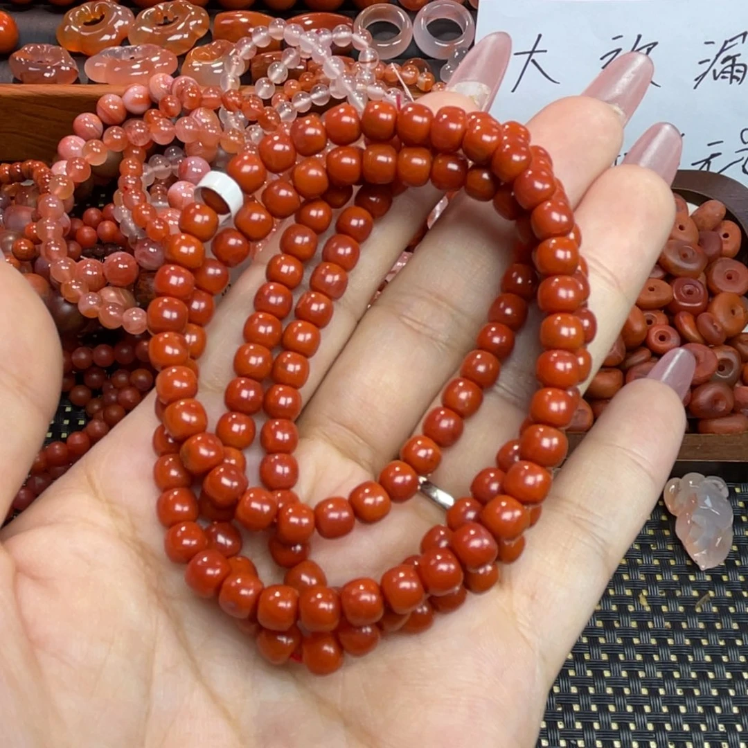 南红玛瑙未镶嵌颈饰多圈