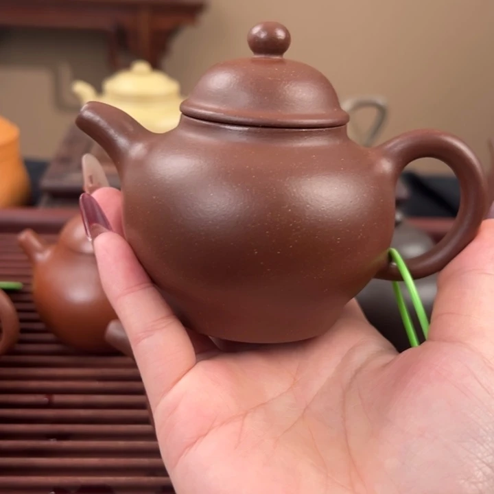 茶壶紫砂微微瑕甲级紫泥潘壶175cc