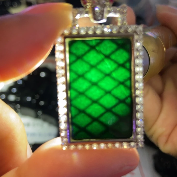 翡翠银S925镶嵌颈饰墨翠