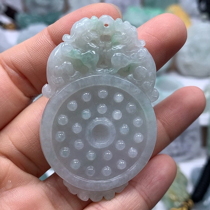 翡翠未镶嵌颈饰貔貅仿古扣福利