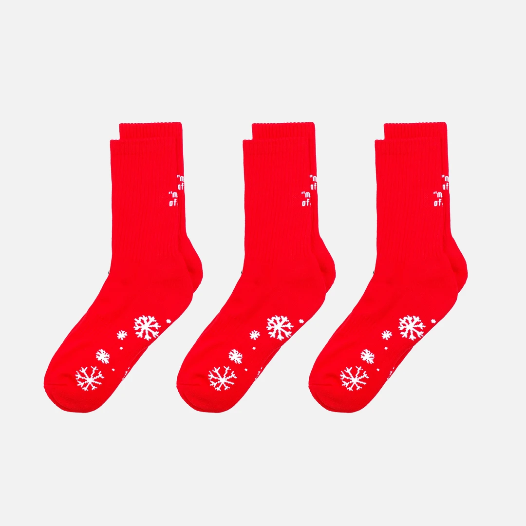 经典LOGO纯棉中筒袜3双