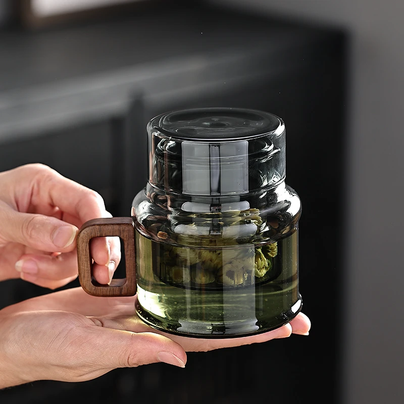 三件杯高硼硅耐高温茶具飘逸透明过滤泡茶壶茶壶茶具上班专用茶杯