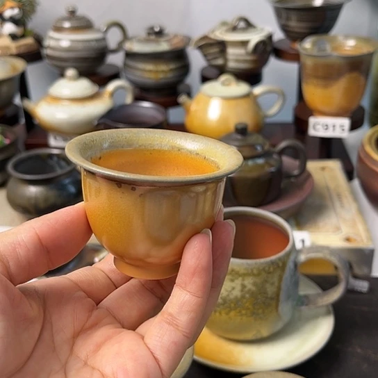 高**月柴烧茶具柴烧茶具