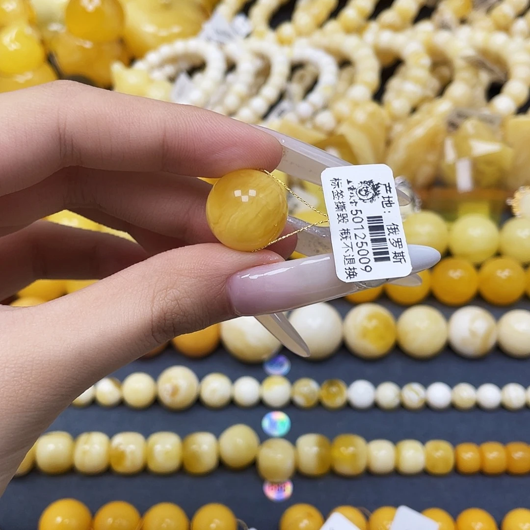 裸石蜜蜡未镶嵌16.7mm圆珠