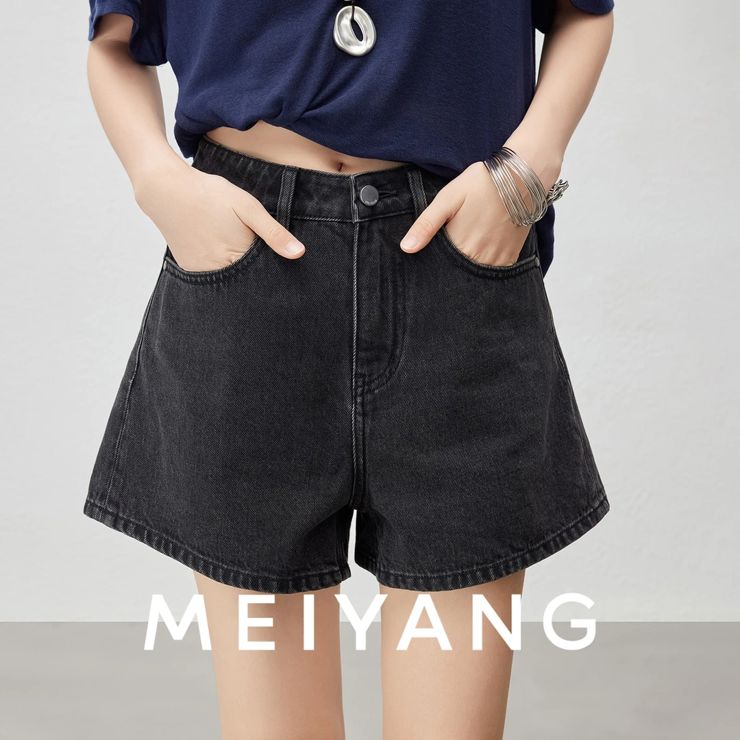 美洋MEIYANG【现货】辣辣牛仔裤 全棉洗水A字辣妹休闲短裤-周二