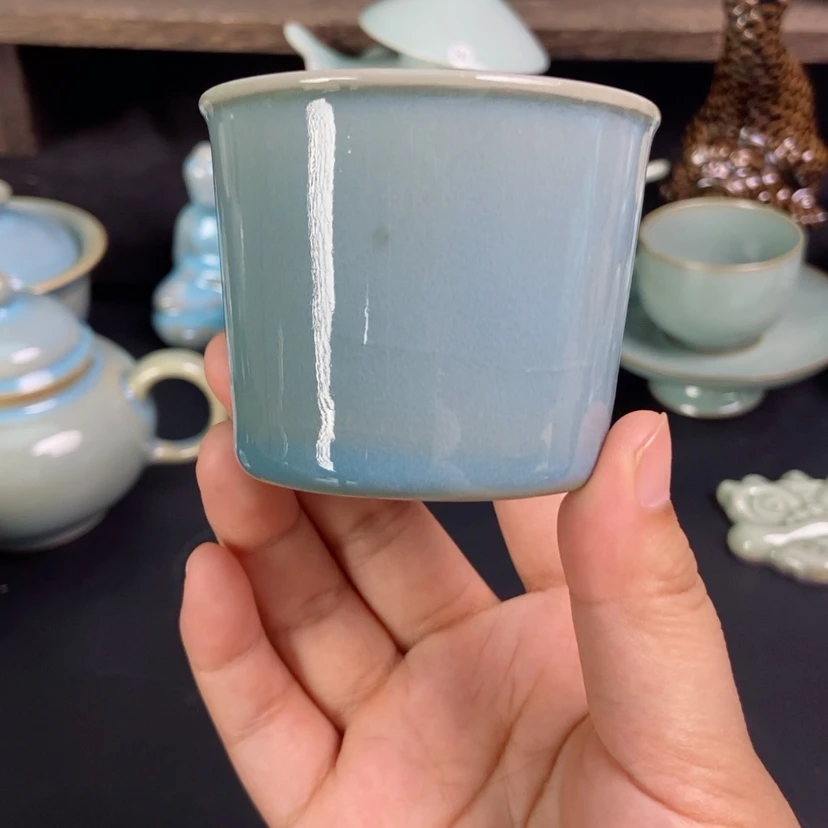 【闪购商品】可乐杯原矿天蓝釉