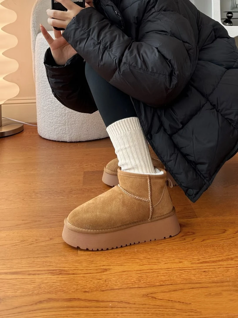 【冬雨厚底】桑坡皮毛一体雪地靴经典百搭3/5cm