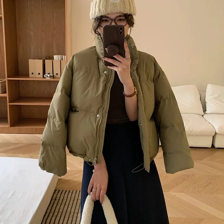 小短款羽绒服加厚立领小个子面包服外套