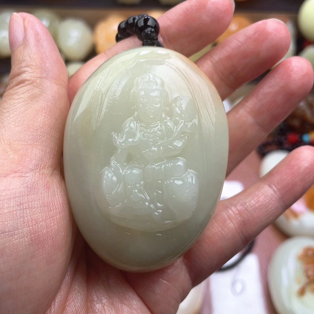 一***埃石材天然古青石手把件