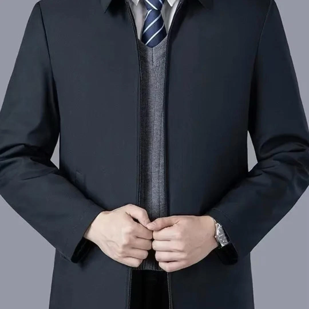 男士加绒冬季商务休闲棉服
