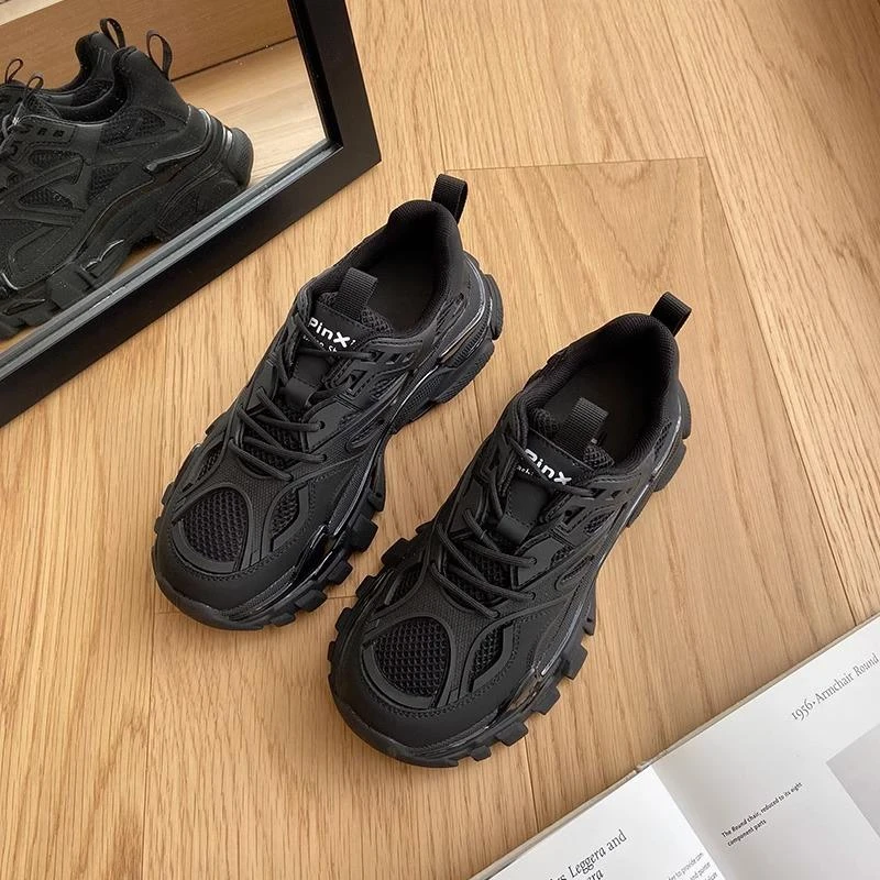 【CBMT旗舰店】韩版厚底增高老爹鞋女正品透气百搭运动鞋休闲鞋黑