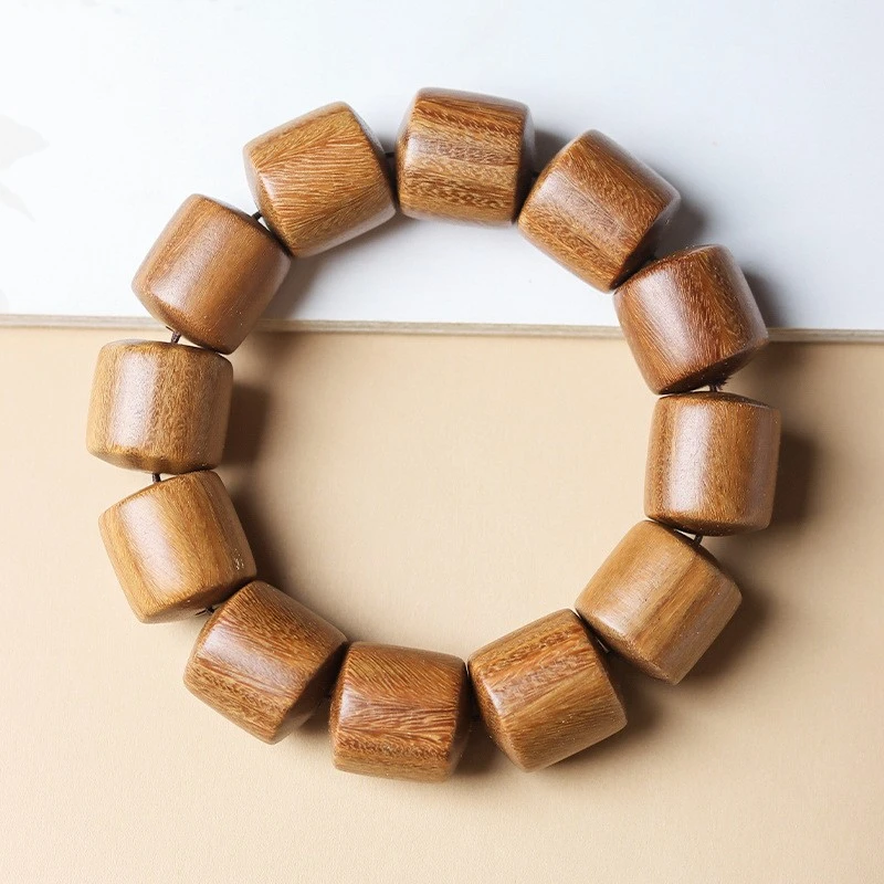 绿檀直切桶珠卡20维腊木单圈手串 264（无礼盒 ）