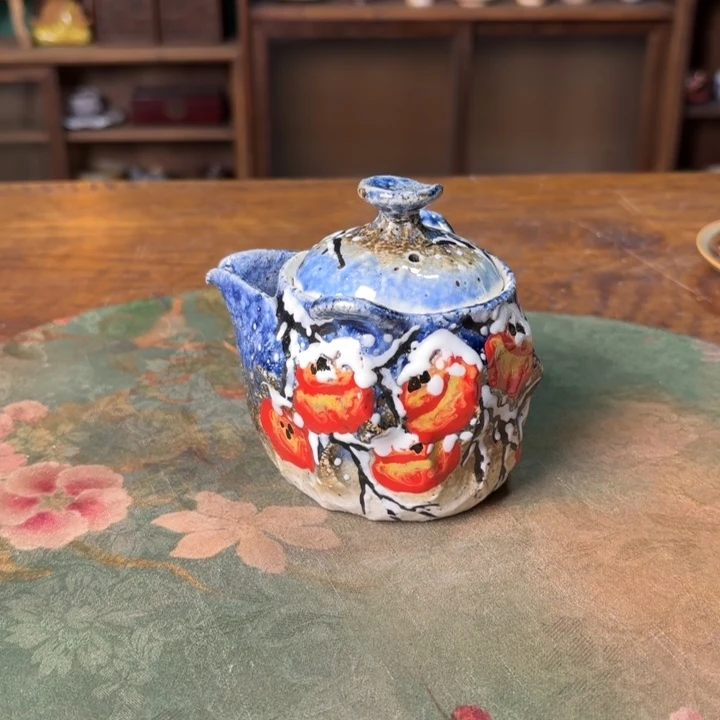 柴烧出纯手工手绘陶瓷