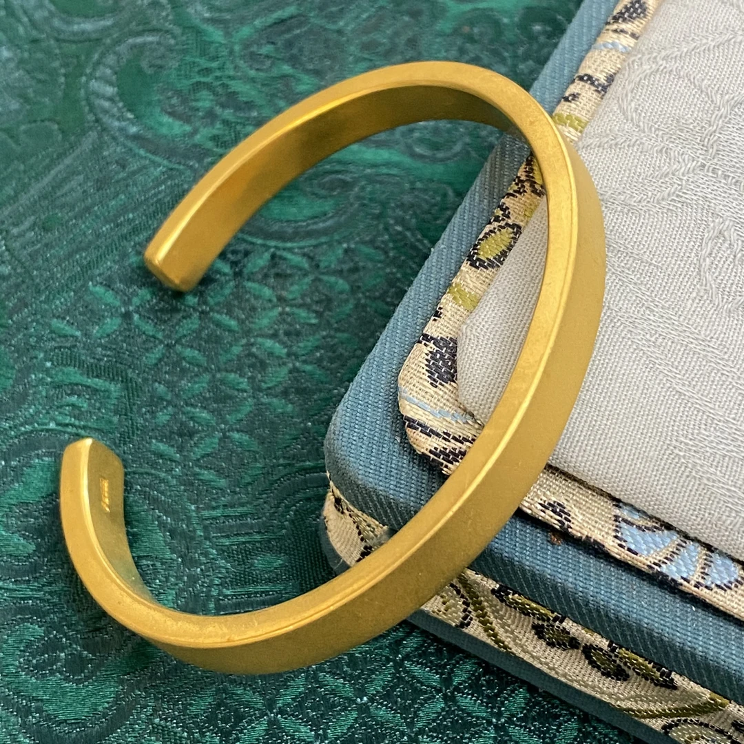 足银手镯 马蹄开口手镯古法纯手工打造气质款复古轻奢手镯可调节