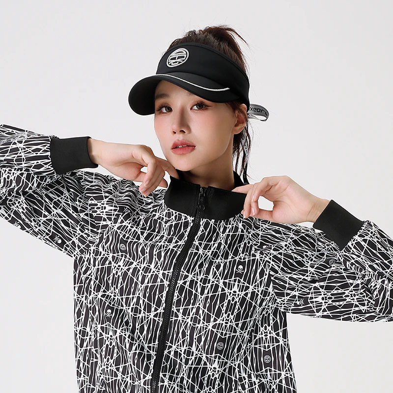 DEXGOLF高尔夫女士球帽彩带款无顶帽气质时尚运动遮阳帽空顶帽
