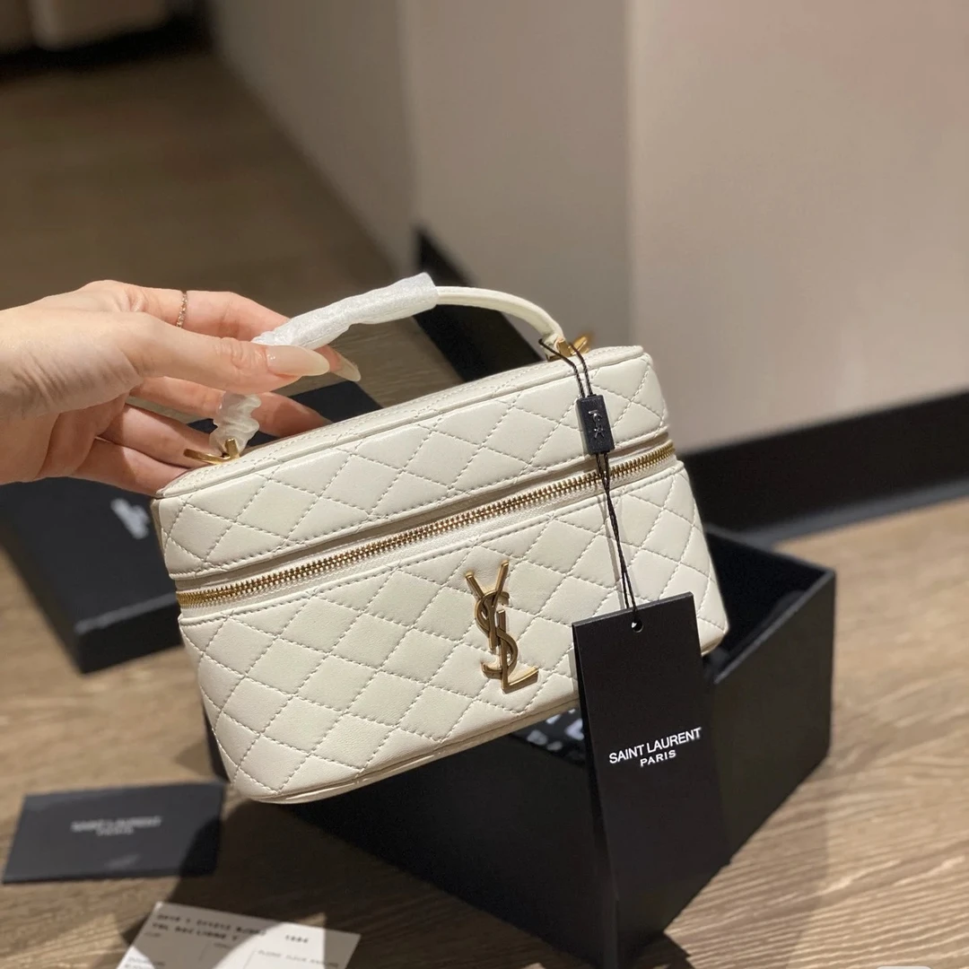 99新 YSL/圣罗兰 青奢荟/经典白金化妆盒斜挎包/65866