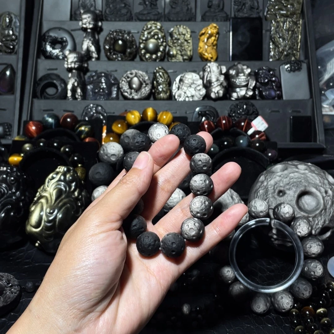 黑曜岩未镶嵌手链喔***～