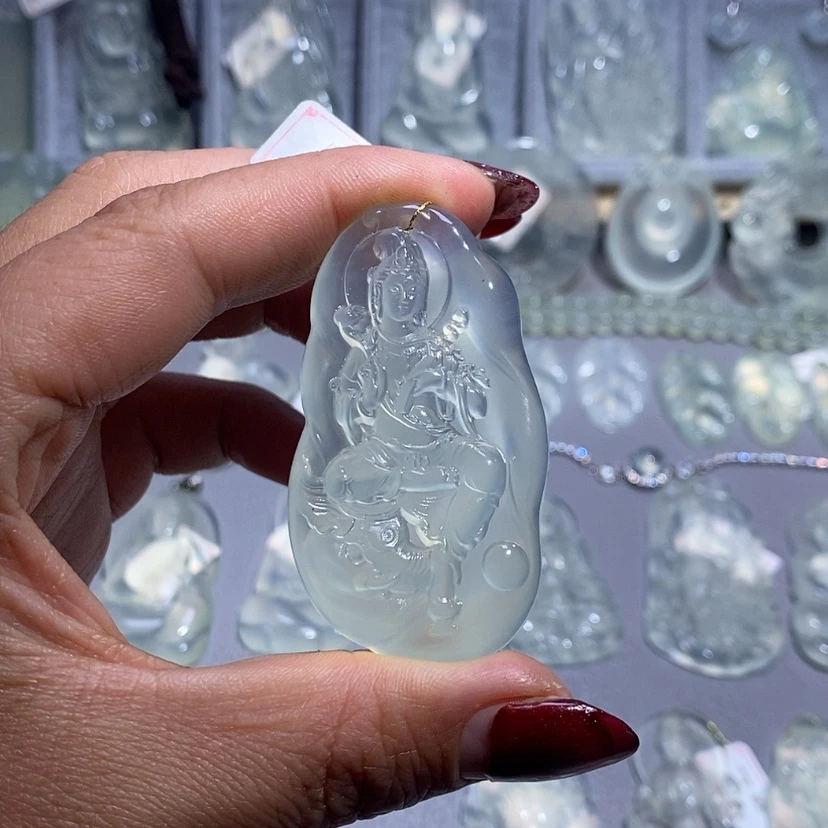 【闪购商品】岫玉颈饰未镶嵌温*冬普贤