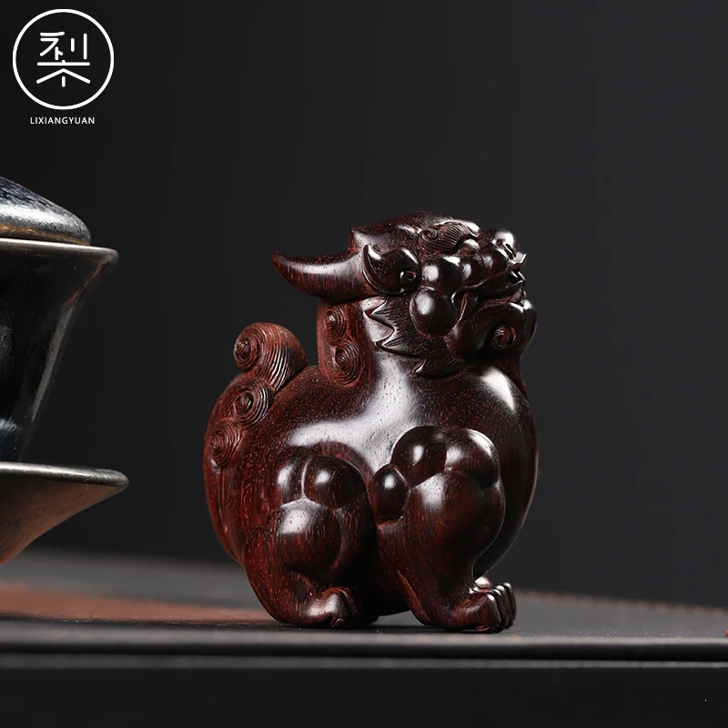 梨香院招财貔貅手把件瑞兽神兽盘玩把玩件印度小叶紫檀檀香紫檀木