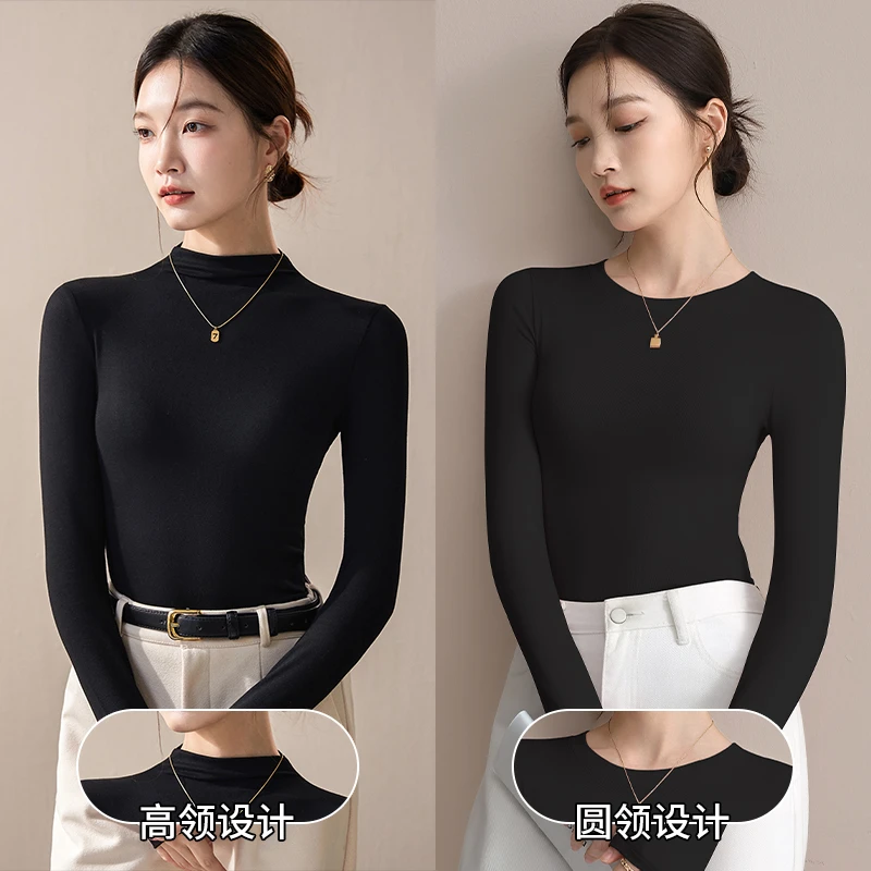 【10A抗菌】面膜T恤2025年打底衫女秋冬季上衣长袖内搭韩版