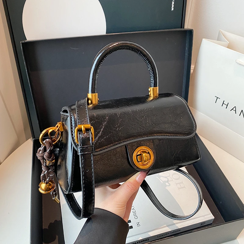 新款时尚轻奢百搭潮流女士单肩斜挎包1172黑色