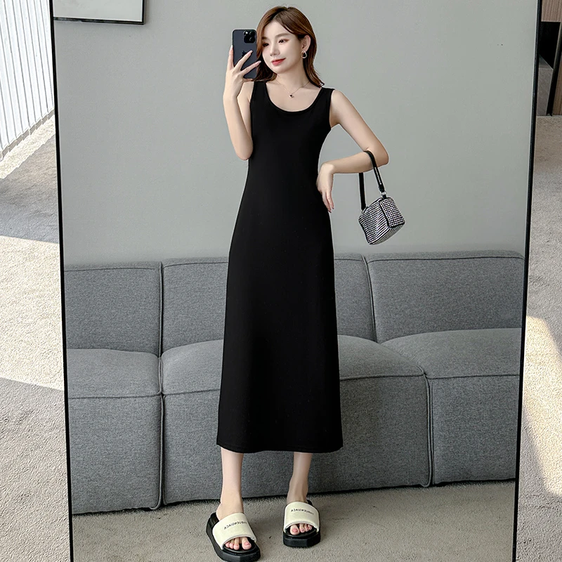 外出吊带裙大码显瘦背心连衣裙气质中长款直筒裙内搭打底裙外穿夏