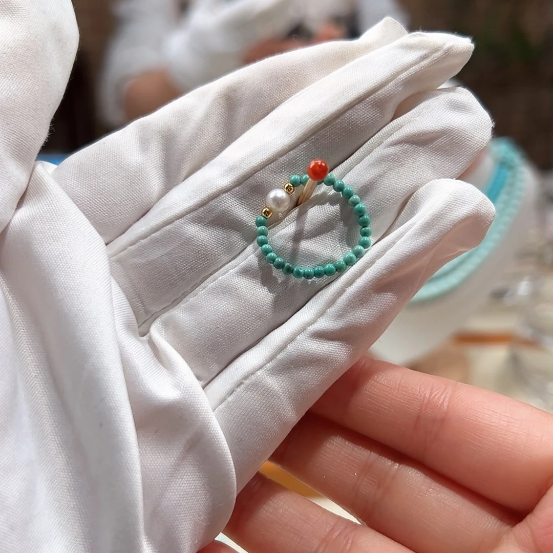 南红玛瑙未镶嵌01小米珠戒圈卡2+