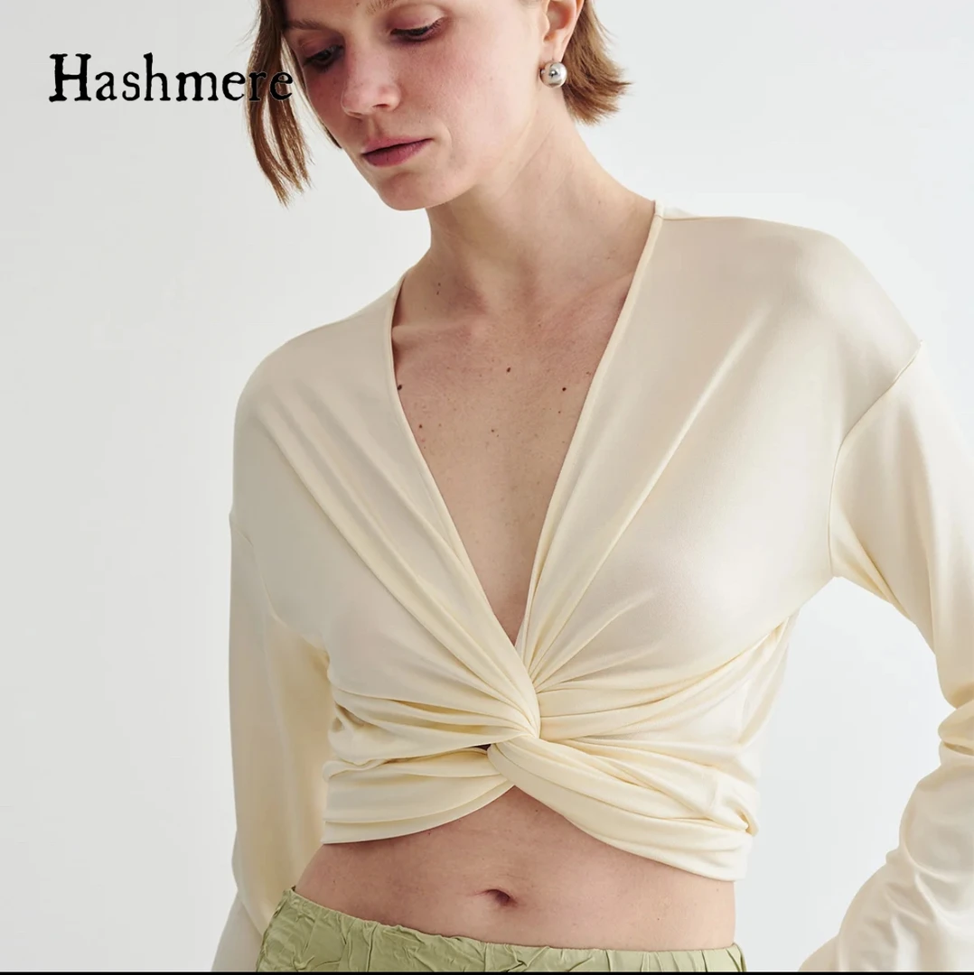 Hashmere春夏进口醋酸针织丝光冰爽丝前后两穿防晒衫薄荷曼波开衫