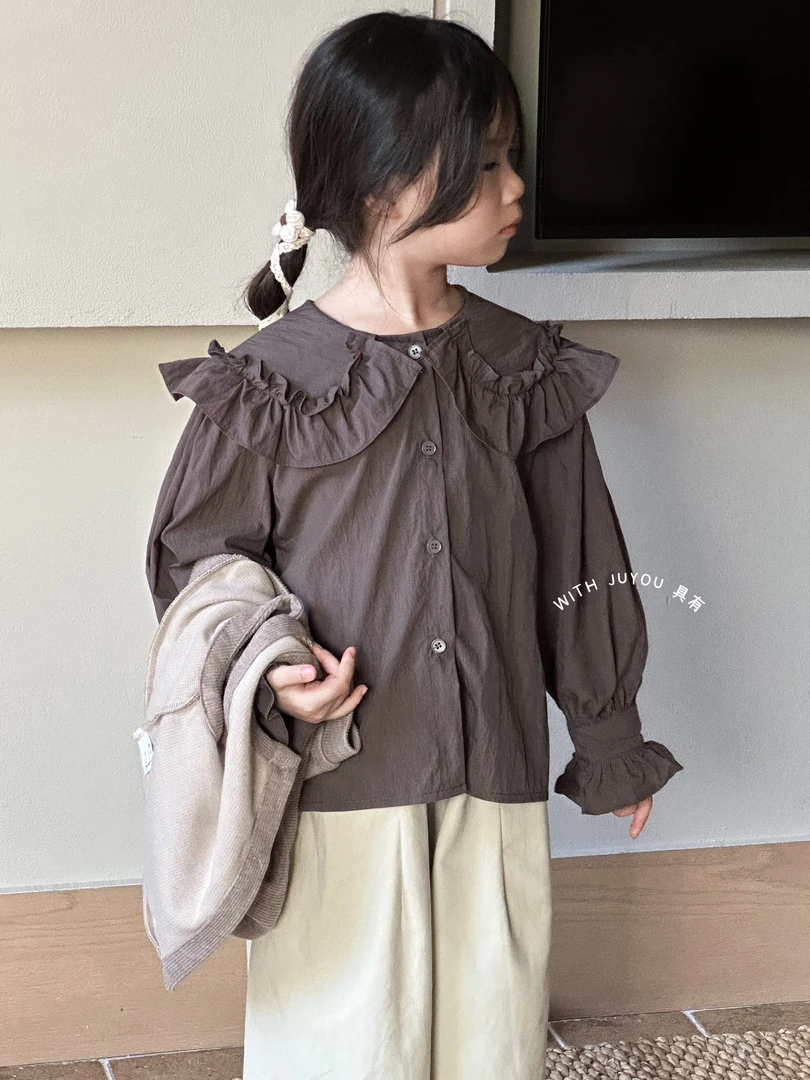 82002【具有】韩系大花边领衬衫