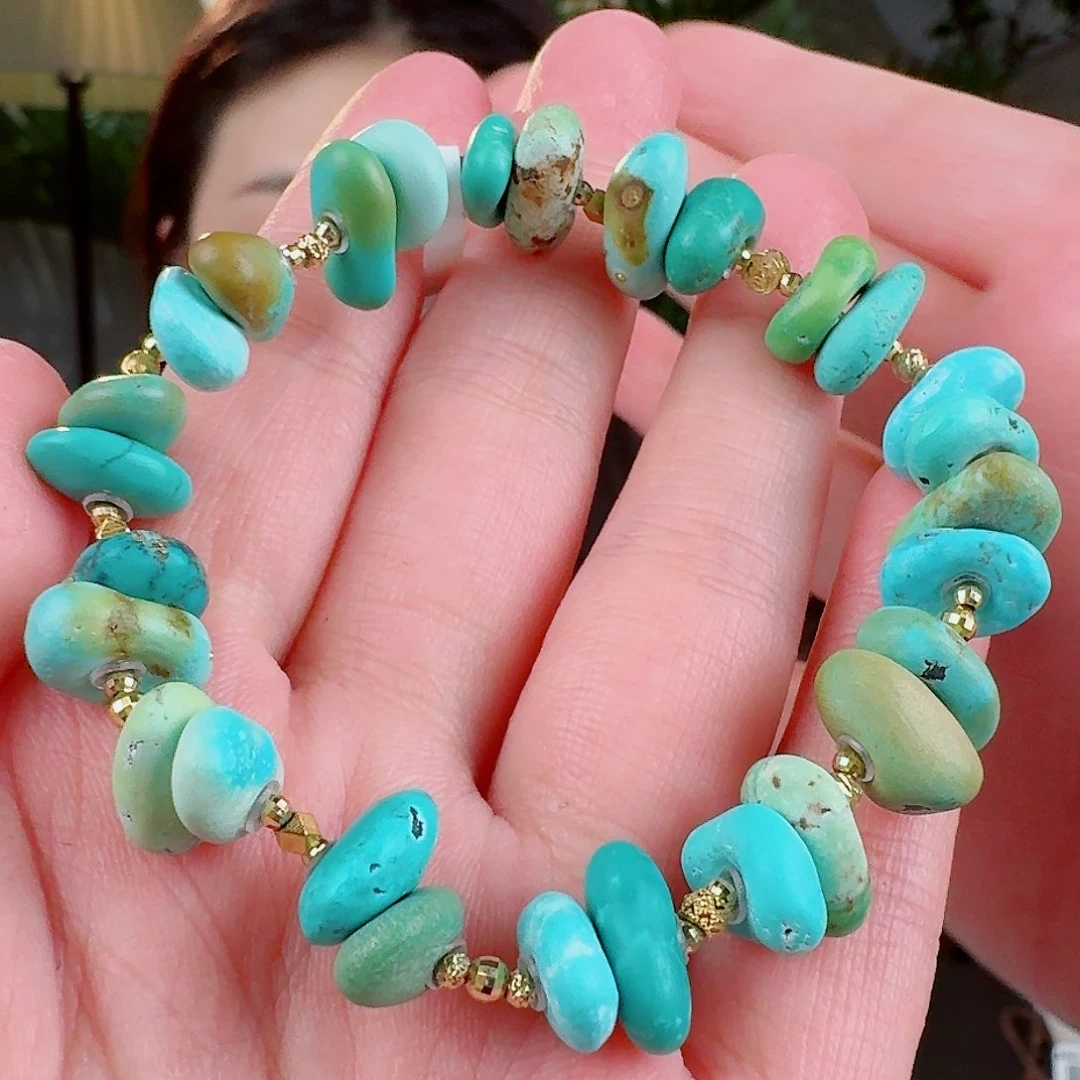 绿松石珠宝奇石18K金镶嵌