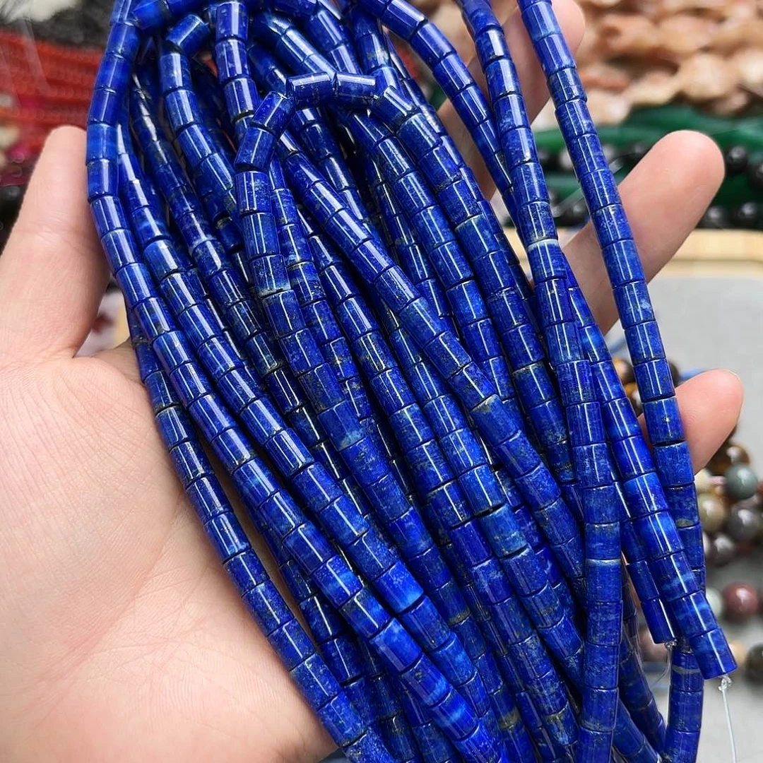 未镶嵌玛瑙/玉髓珠宝半成品6×8青金柱子一条