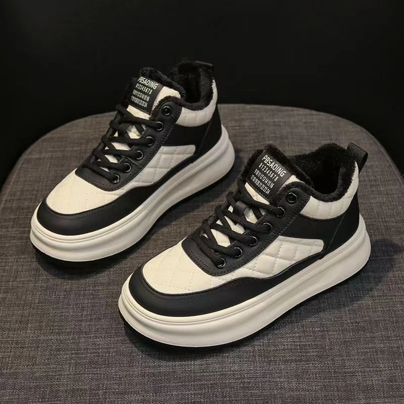 冬季加绒女鞋百搭厚底高帮保暖加厚软底棉鞋超软运动鞋FC1991-1