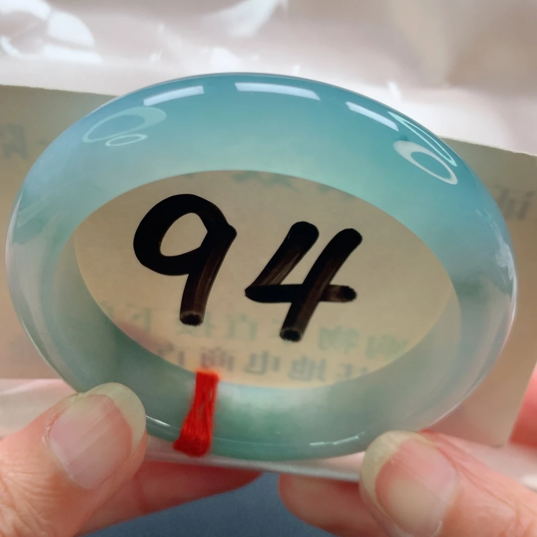 未镶嵌手镯翡翠正圈冰胶蓝半山水