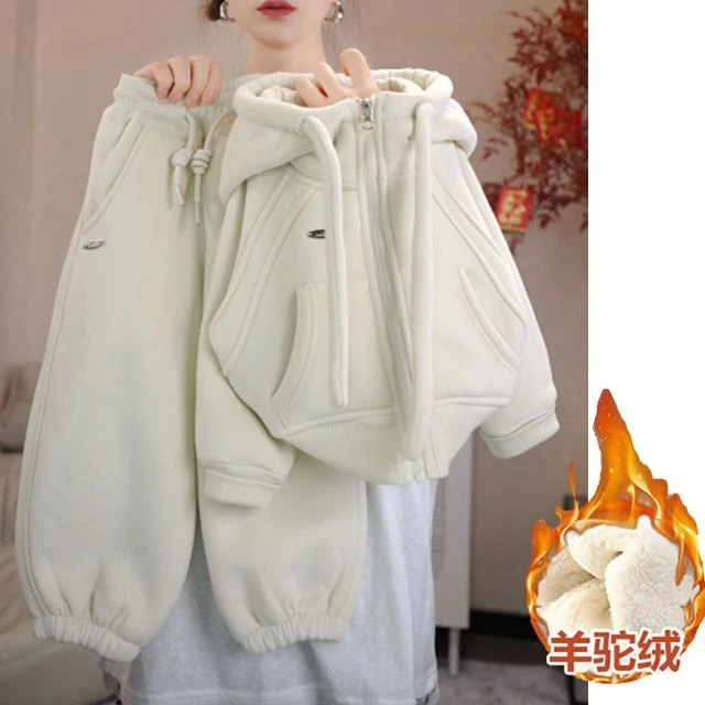 【加绒加厚】冬季儿童洋气连帽宽松宝宝长袖韩版休闲保暖童装