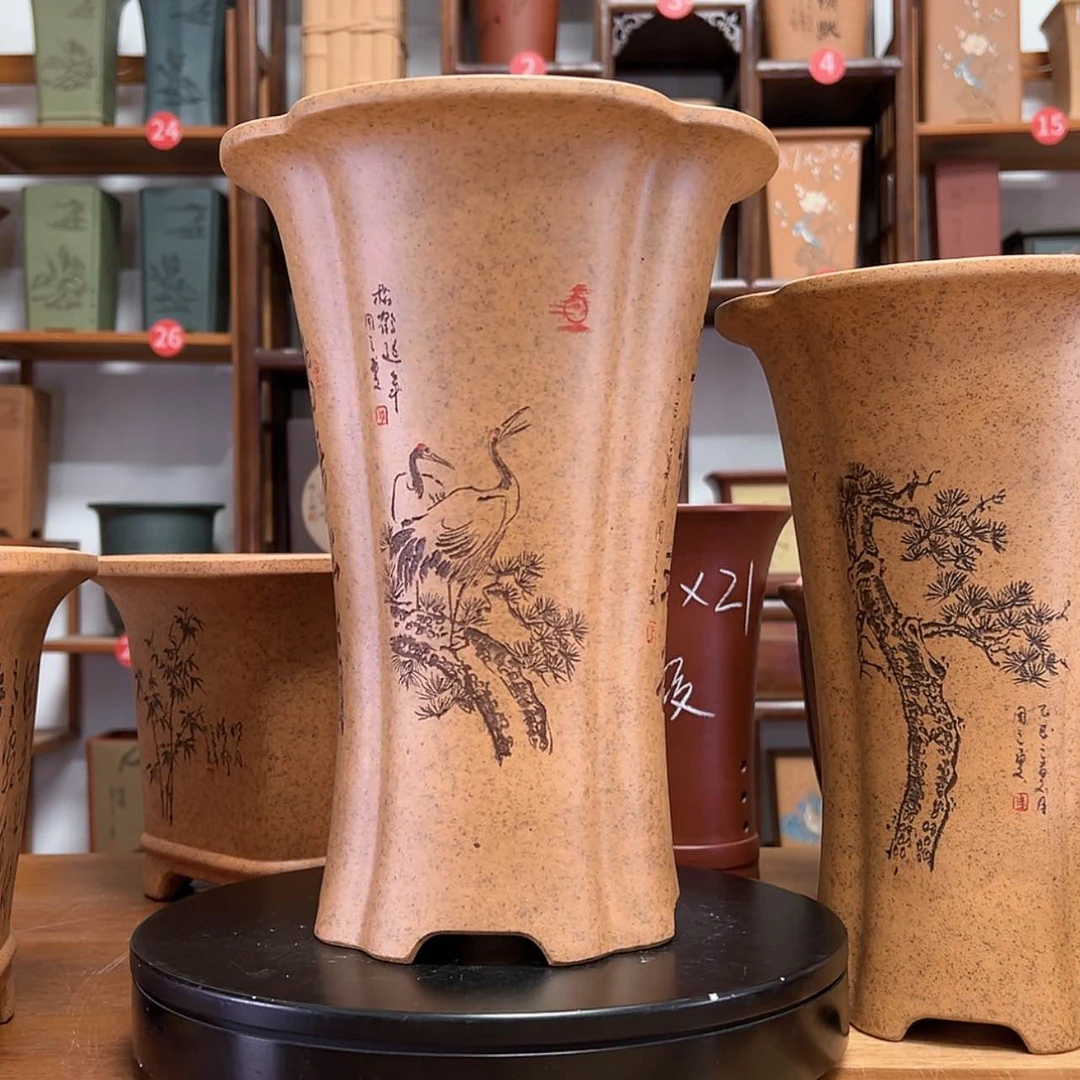 【闪购商品】紫砂花盆?**哥微瑕周之夏精品紫砂花盆