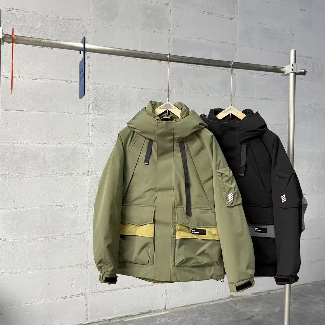 Y.潮牌高品冬季新款撞色工装系90国标羽绒服百搭男#8821