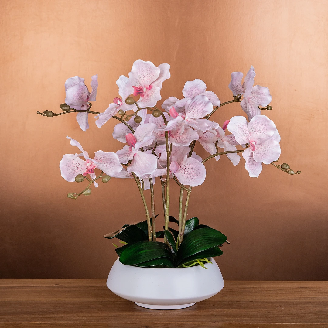 手感高档万代兰仿真花假花客厅装饰花艺摆件茶几电视柜两边摆设花