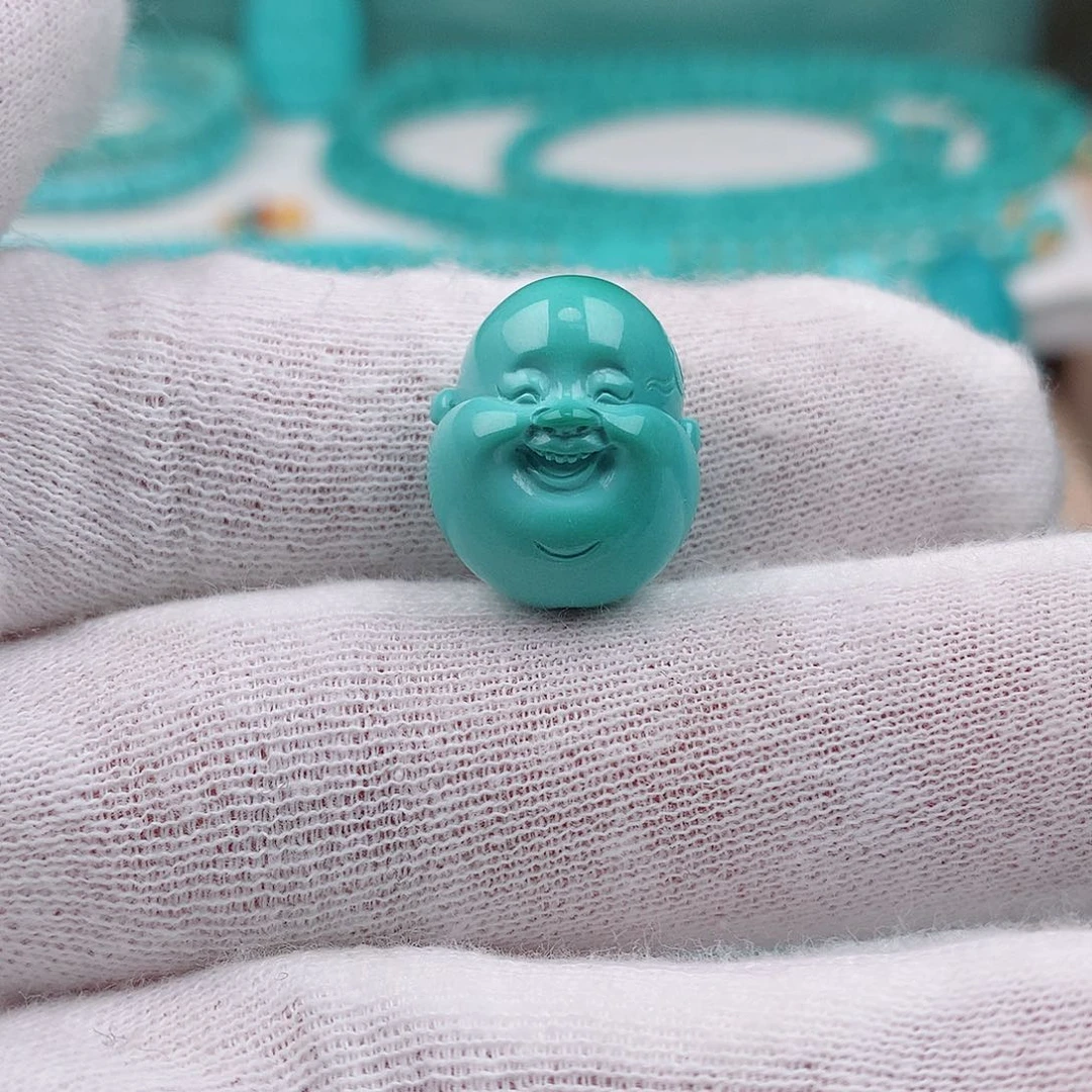 绿松石未镶嵌弥勒佛3.87克