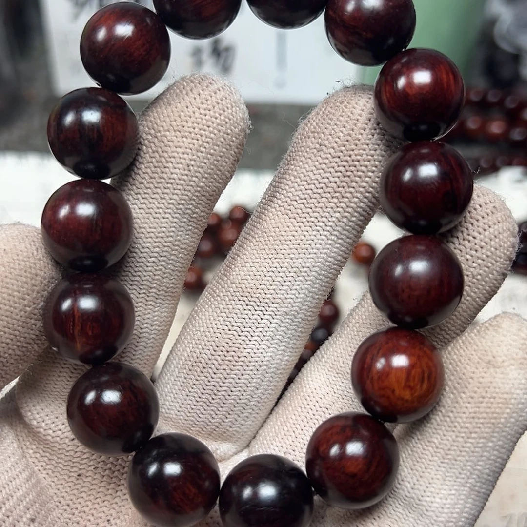 藤类海南红降1.5圆珠黑珍珠虫漏