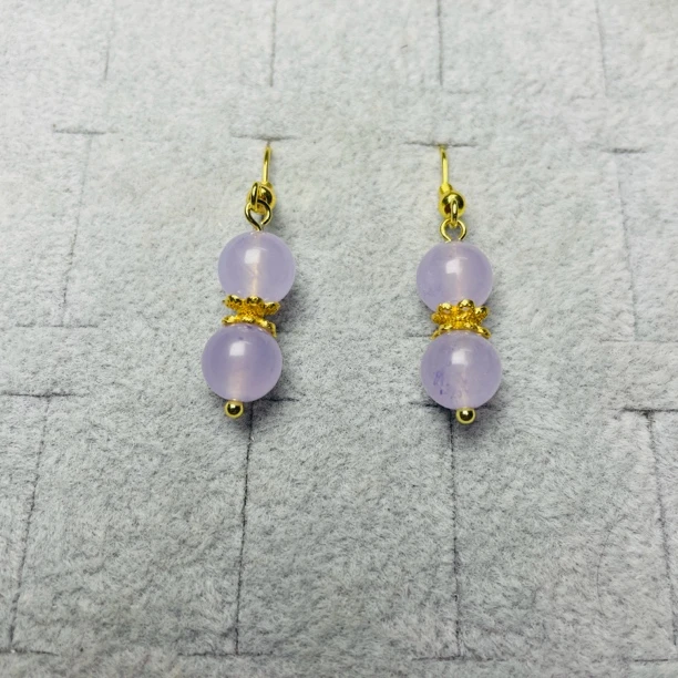 翡翠紫罗兰耳钩多样性发一（L131）时尚粉色粉色粉色紫色翡翠手链