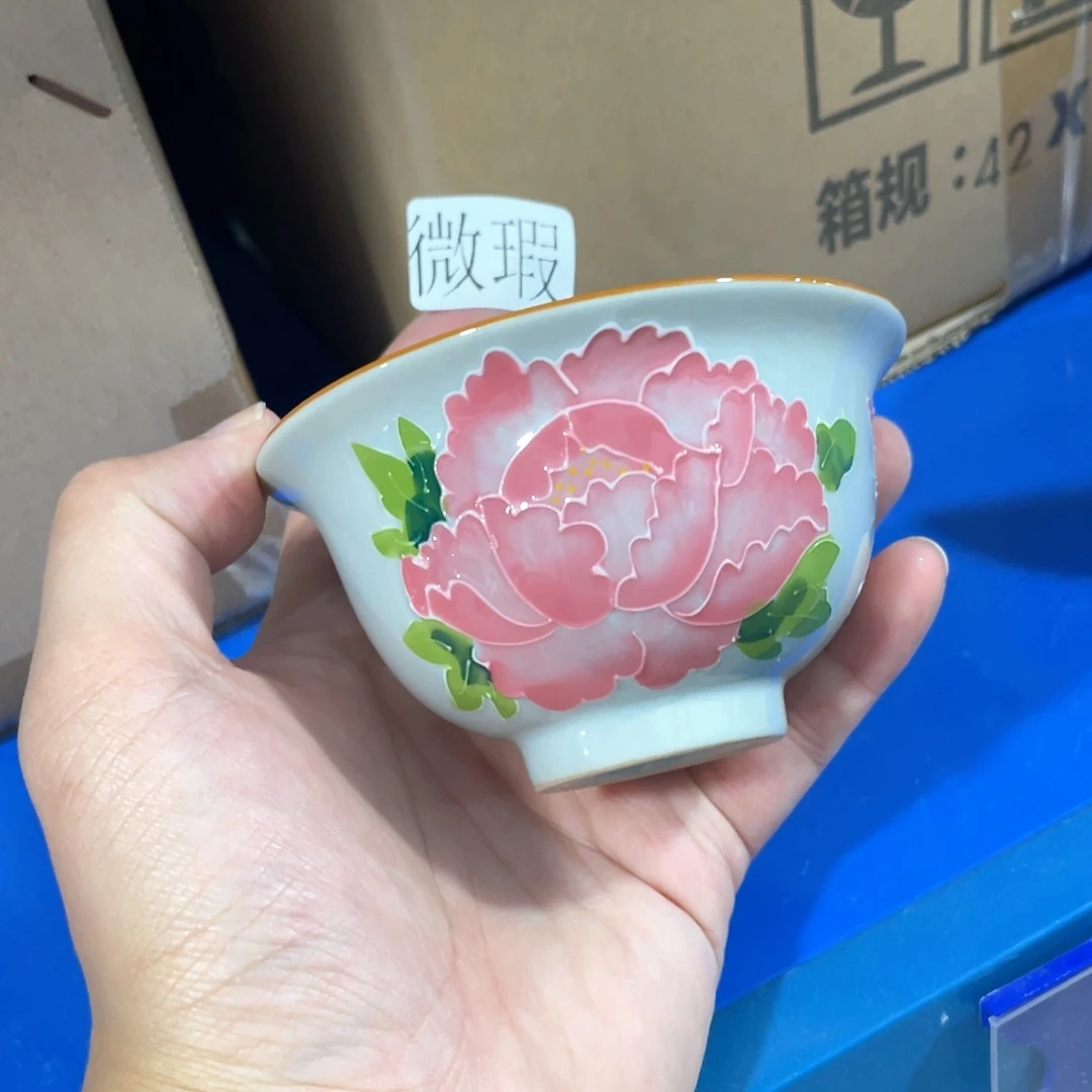釉下手绘茶具微瑕