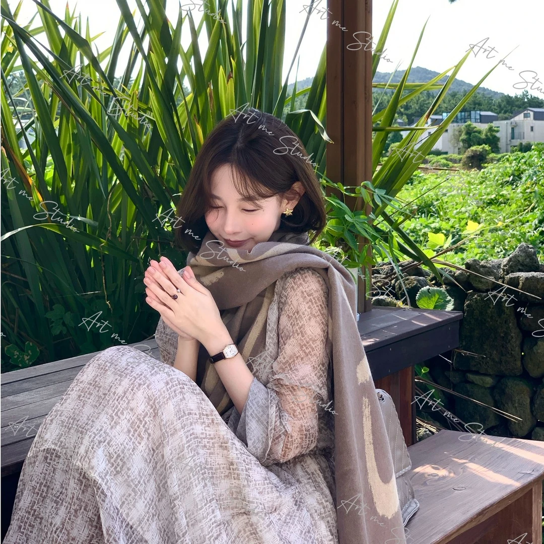 【ART ME】破碎系超长油画感超藏肉氛围系必入连衣裙w1762p2