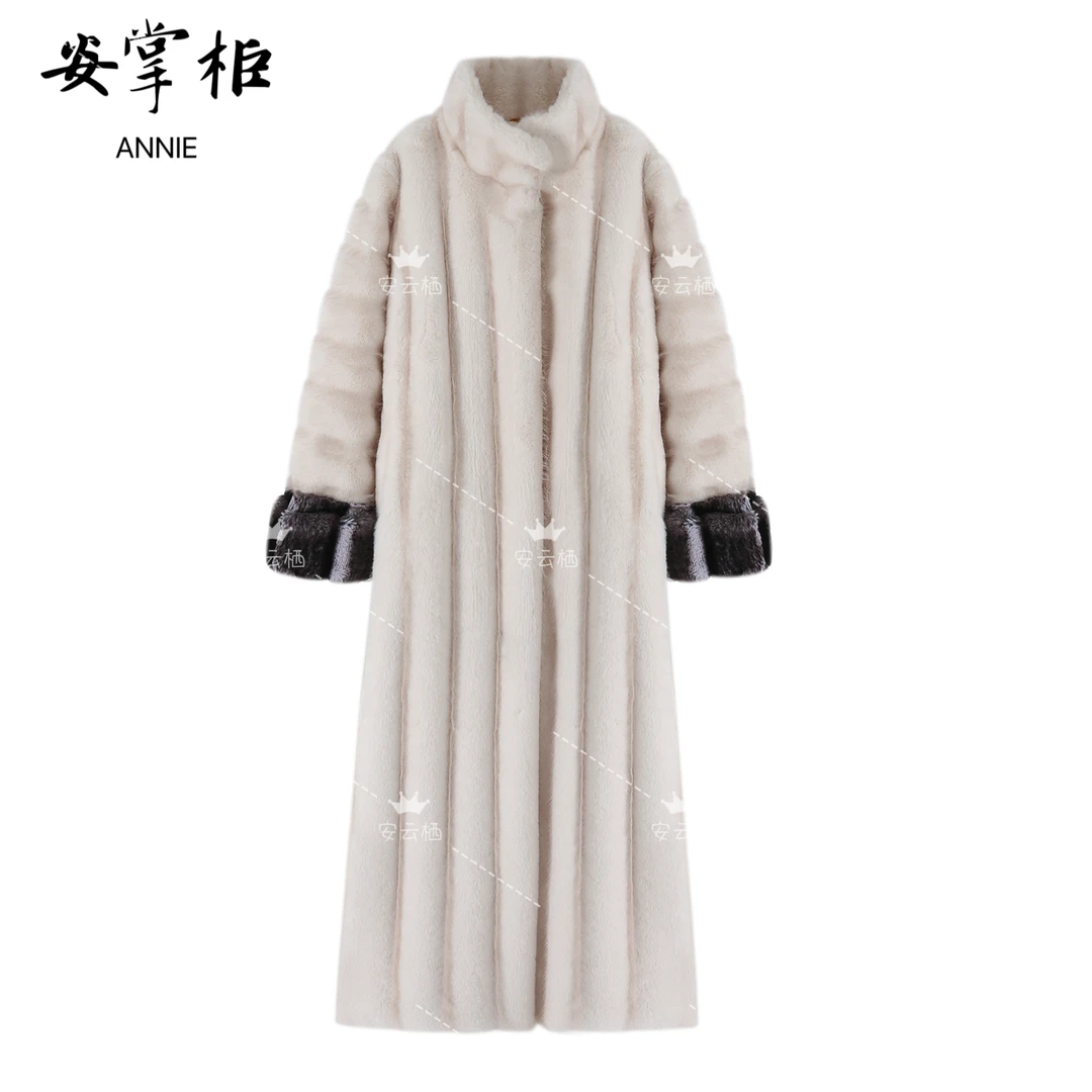 安掌柜【北海道】2025新款气质时尚拼喵喵袖毛毛外套 XCV5612