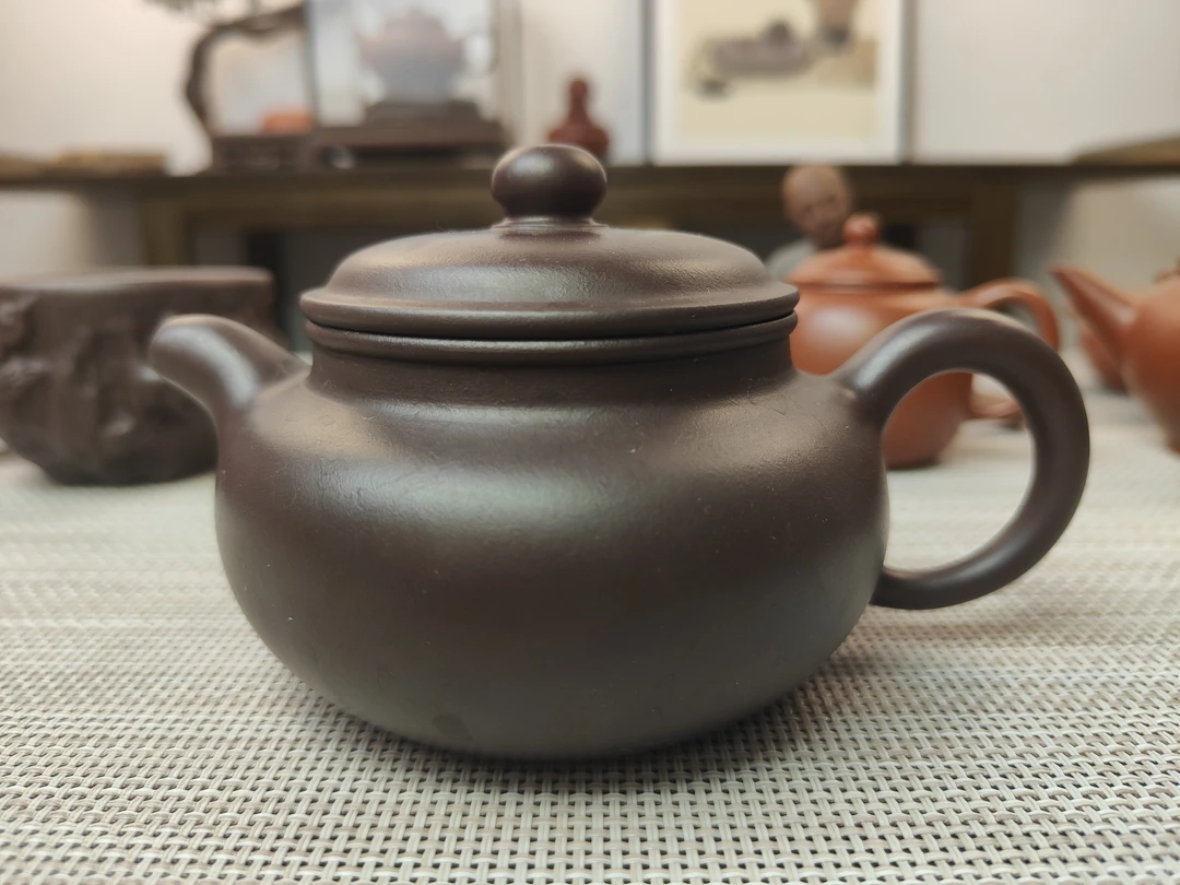 紫砂壶天青泥半手工仿古壶250'cc9孔出水