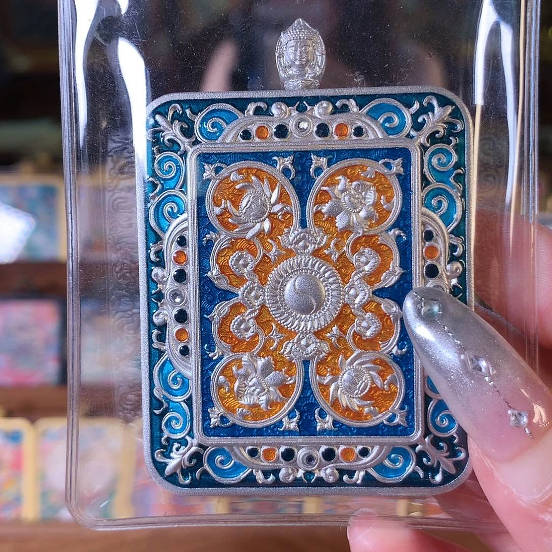吊坠三*垚热贡纯手绘唐卡银壳